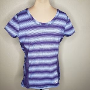 Title Nine Medium Purple Stripe Short Sleeve Top